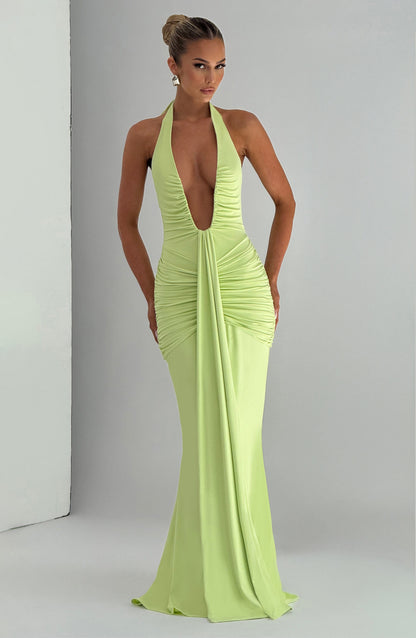 Sophia Lime Maxi Summer Dress