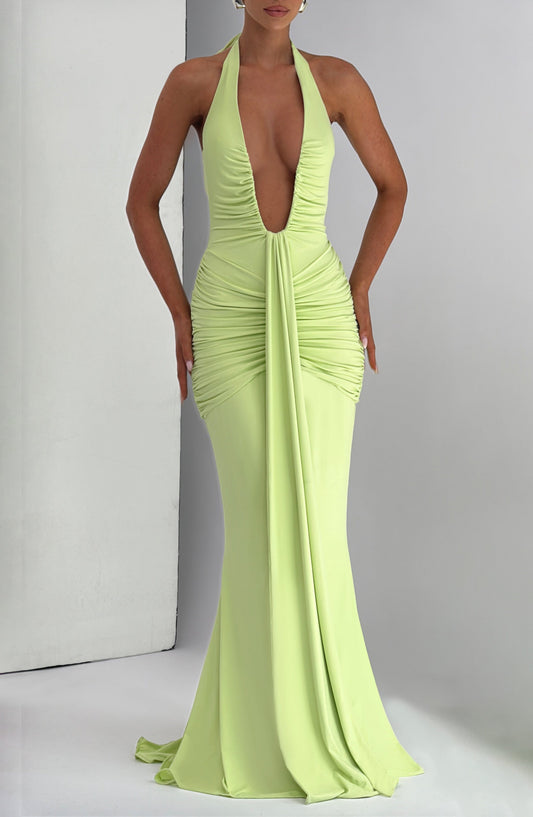 Sophia Lime Maxi Summer Dress