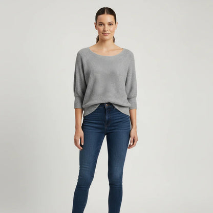 Luvrefashion | Ladies' Scoop Neck Pullover Sweater in Red - image 7