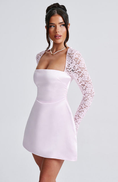 Chloe Blush Mini Dress - Cute Summer Fashion