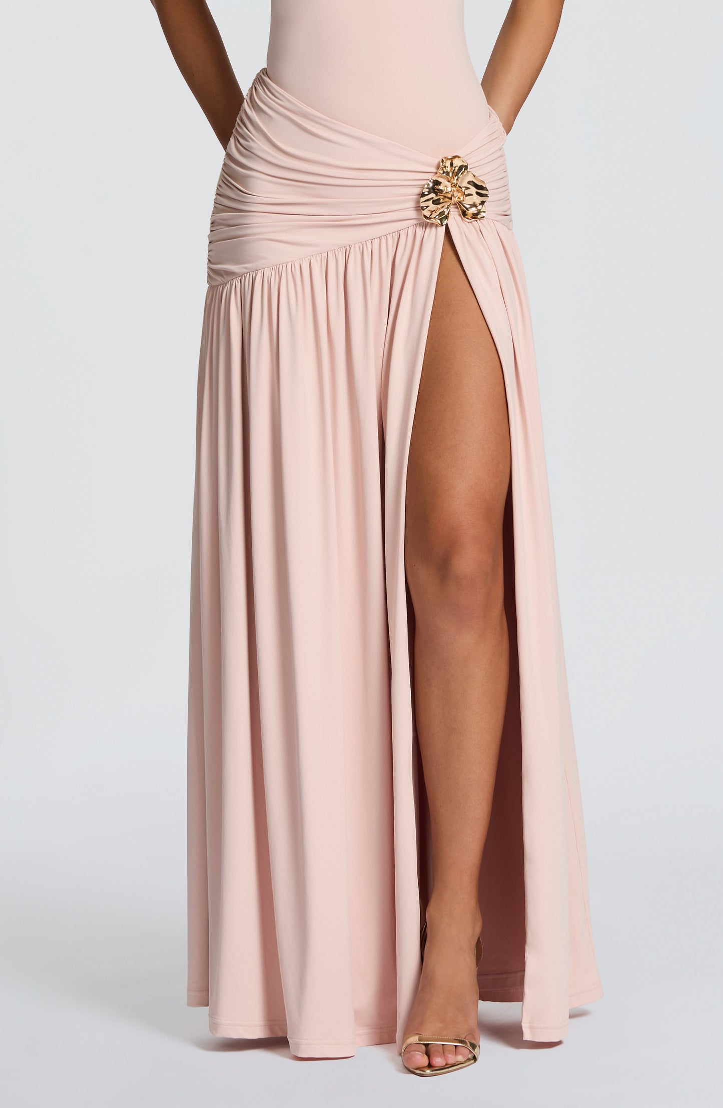 Amelia Maxi Skirt in Soft Blush for Summer