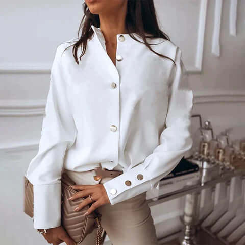 Daphne Timeless & Sophisticated Blouse for Every Occasion in White - front view
