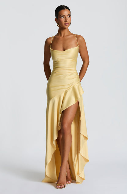 Lila Lemon Maxi Summer Dress