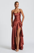 Lila Rust Maxi Summer Dress for Women