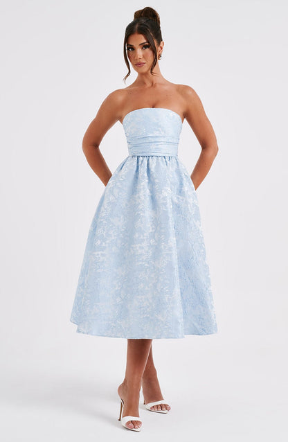 Chloe Blue Midi Sundress - Perfect for Summer