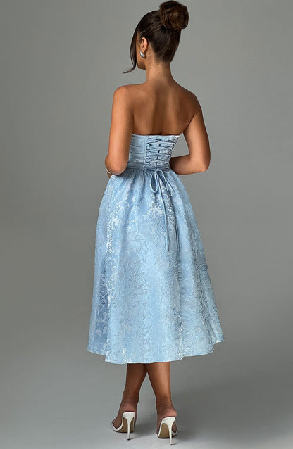 Chloe Blue Midi Sundress - Perfect for Summer