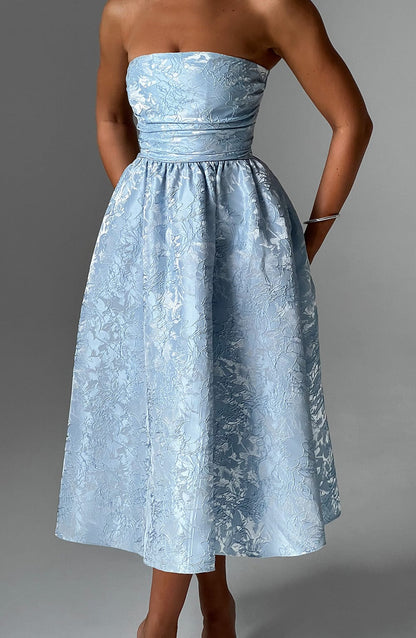 Chloe Blue Midi Sundress - Perfect for Summer