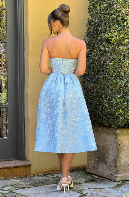 Chloe Blue Midi Sundress - Perfect for Summer