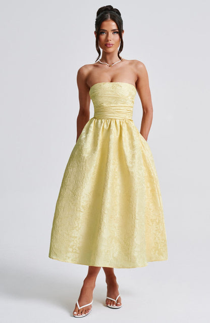 Chloe Lemon Midi Sundress - Perfect Summer Fashion