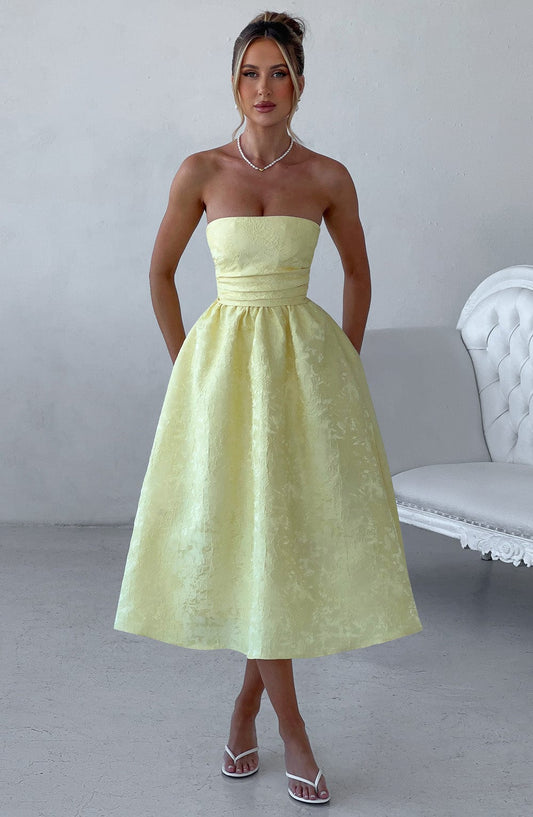 Chloe Lemon Midi Sundress - Perfect Summer Fashion