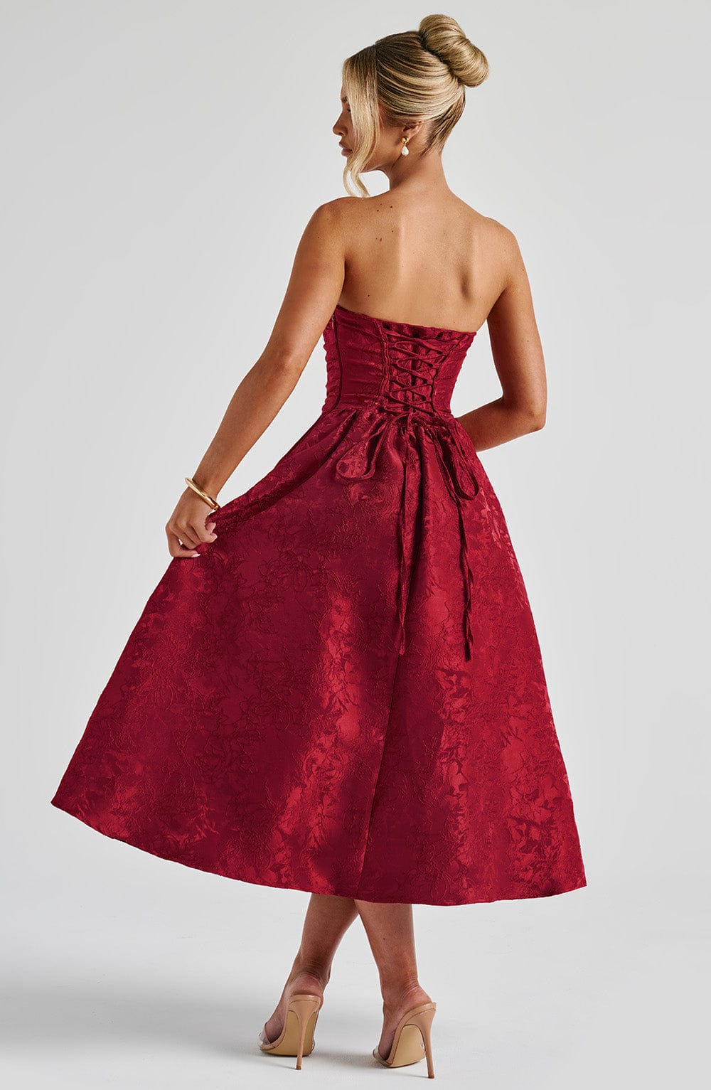 Chloe Red Midi Sundress - Perfect for Summer