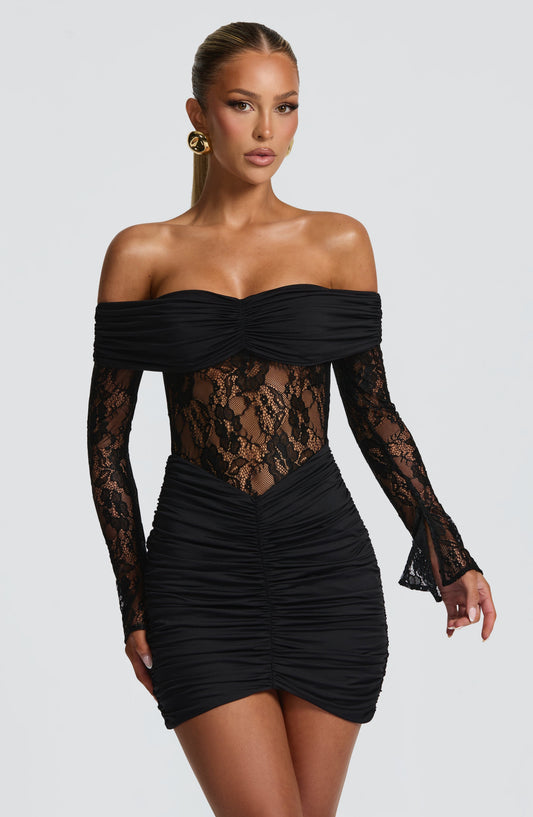Emily Black Mini Summer Dress