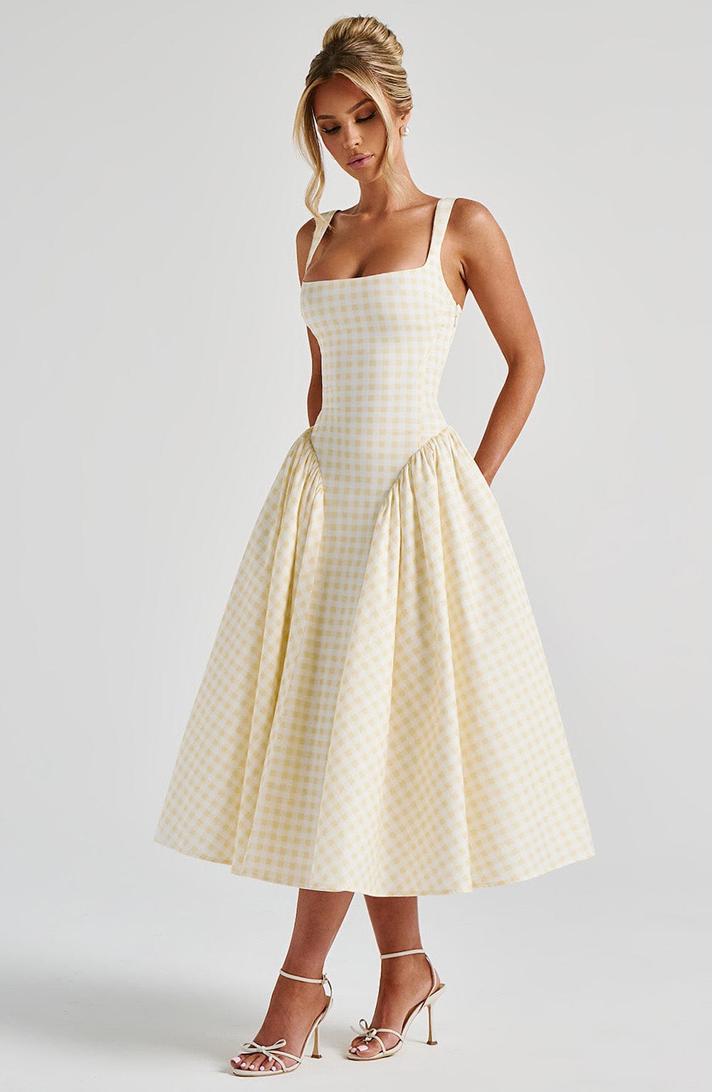 Lily Lemon Gingham Midi Sundress