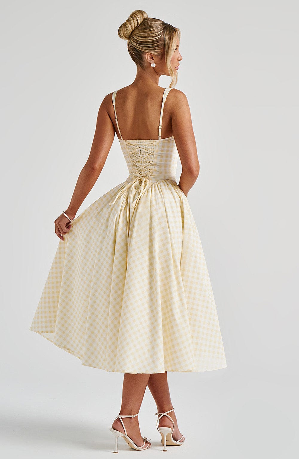 Lily Lemon Gingham Midi Sundress
