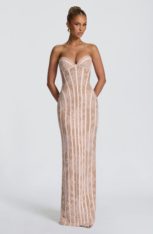 Chloe Blush Maxi Summer Dress