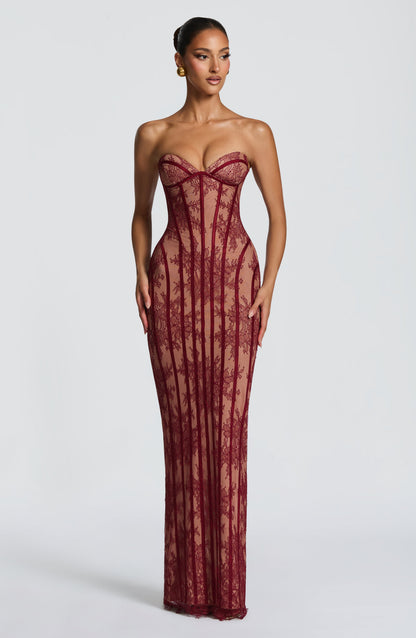 Chloe Burgundy Maxi Summer Dress