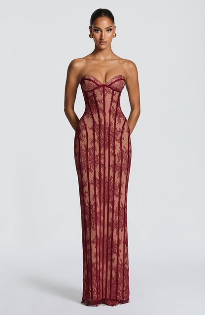 Chloe Burgundy Maxi Summer Dress