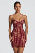 Emma Burgundy Mini Sundress