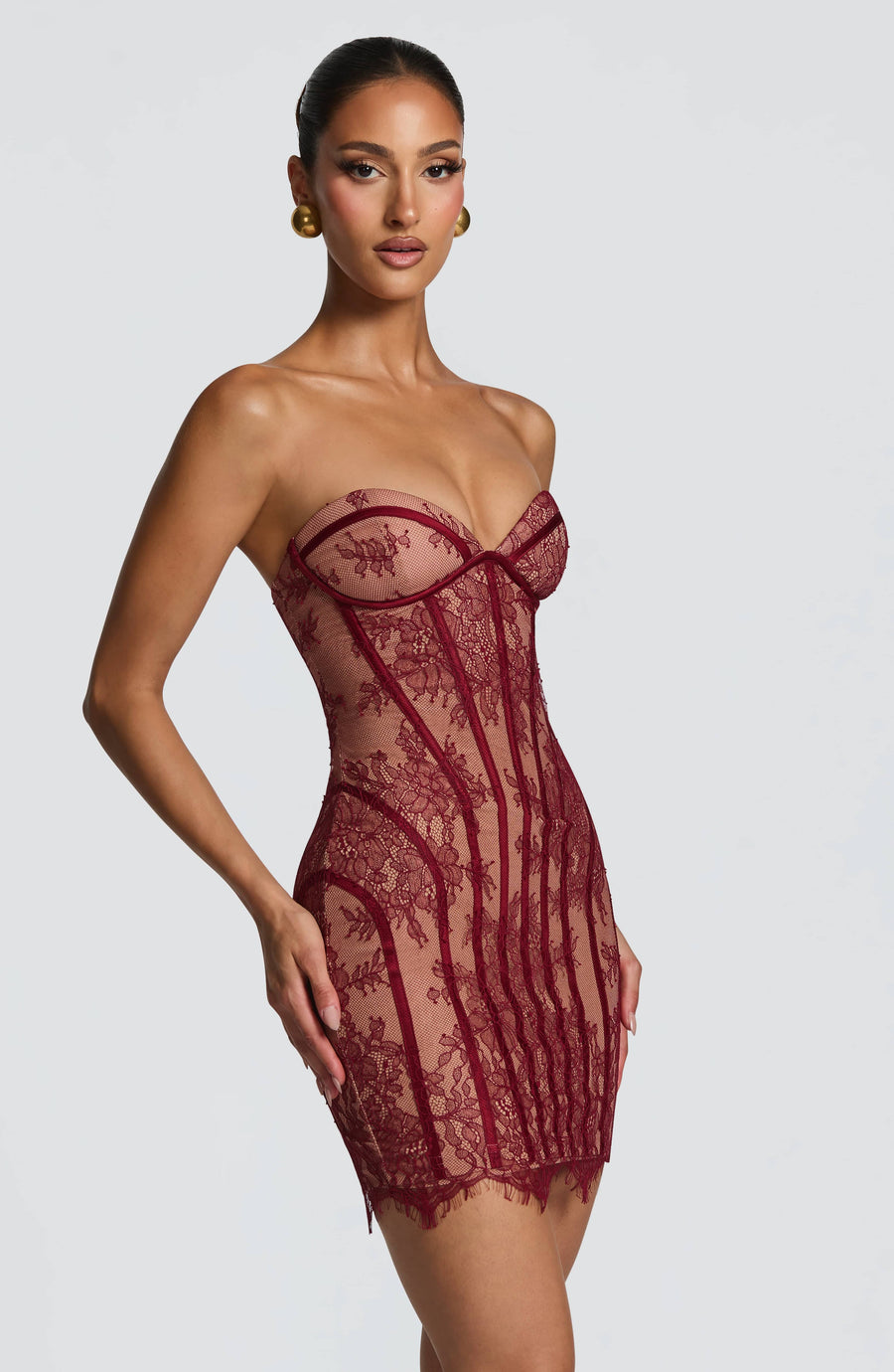 Emma Burgundy Mini Sundress