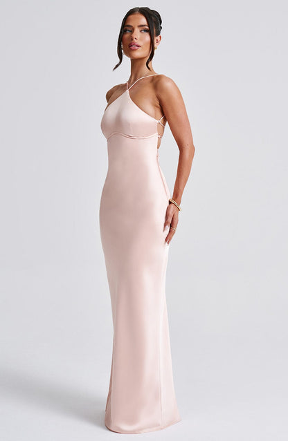 Peach Sinead Maxi Dress in XS - back view