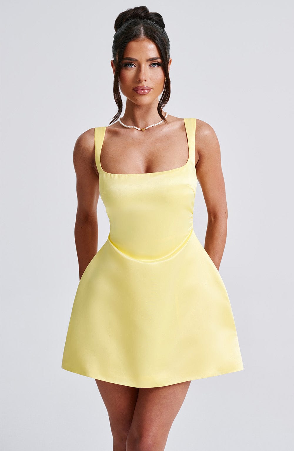 Sofie Lemon Mini Dress in XS - styled look