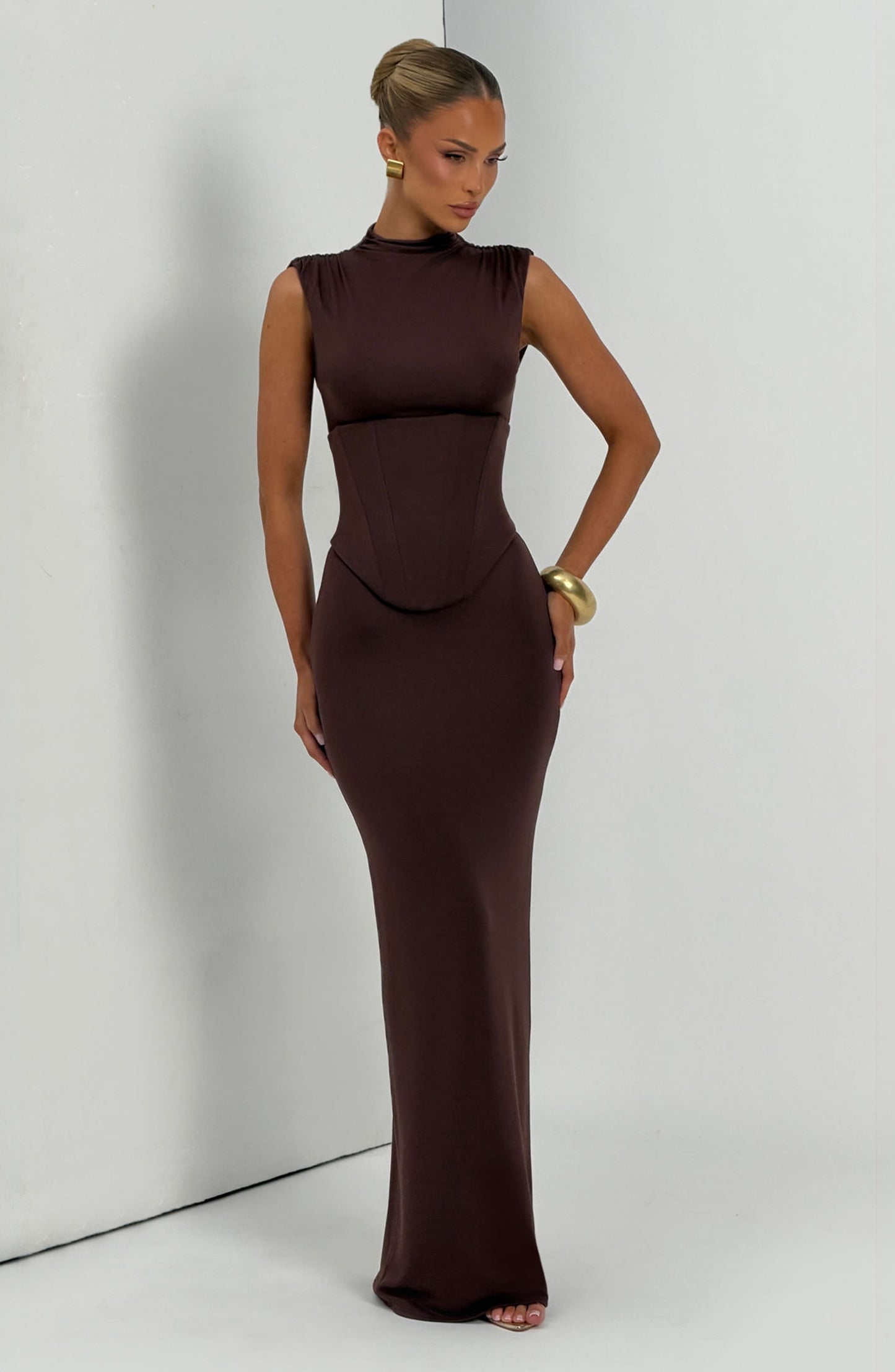 Chloe Plum Brown Maxi Summer Dress