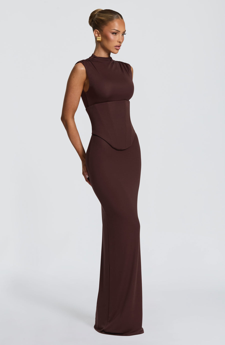 Chloe Plum Brown Maxi Summer Dress