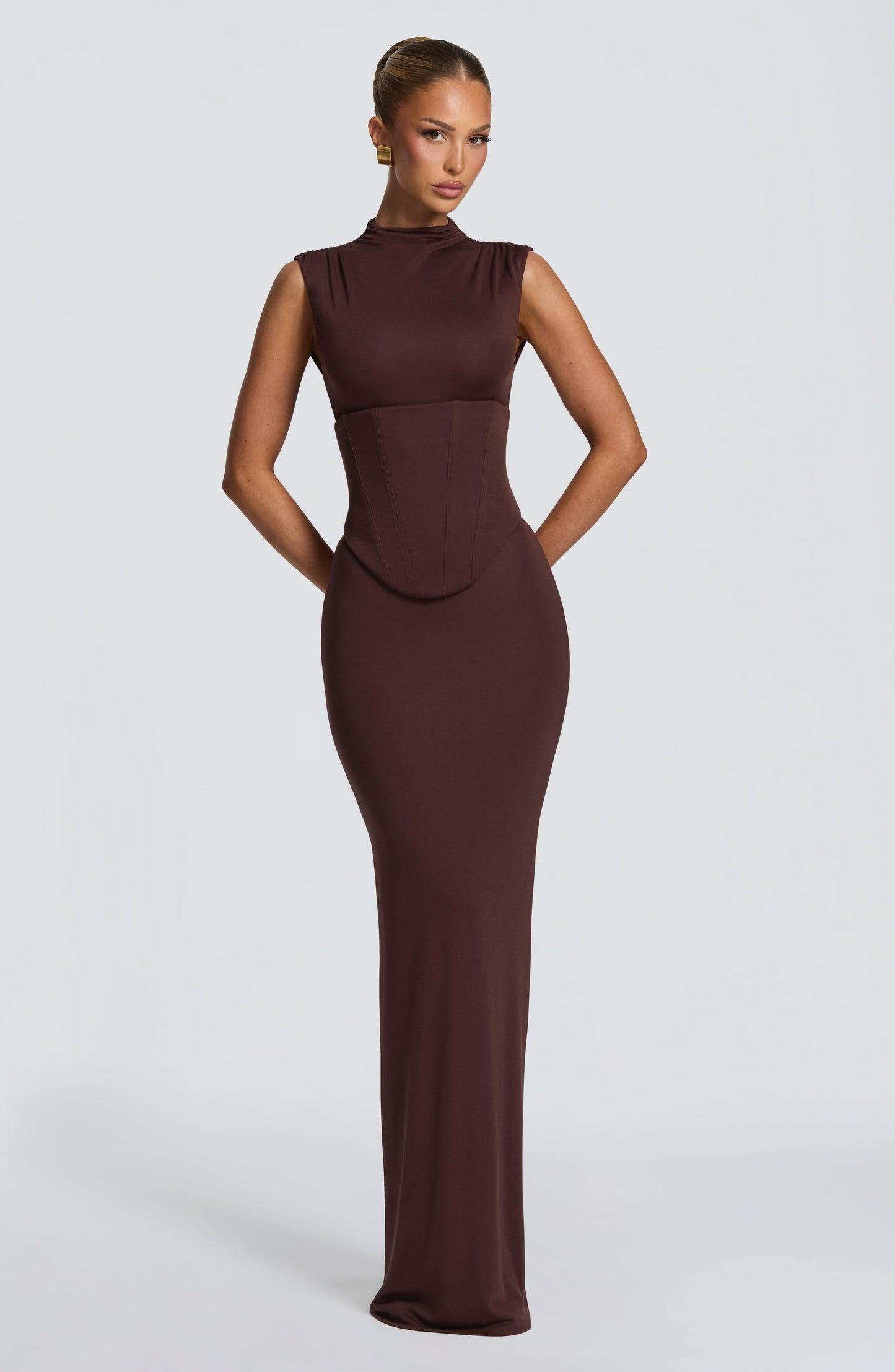Chloe Plum Brown Maxi Summer Dress
