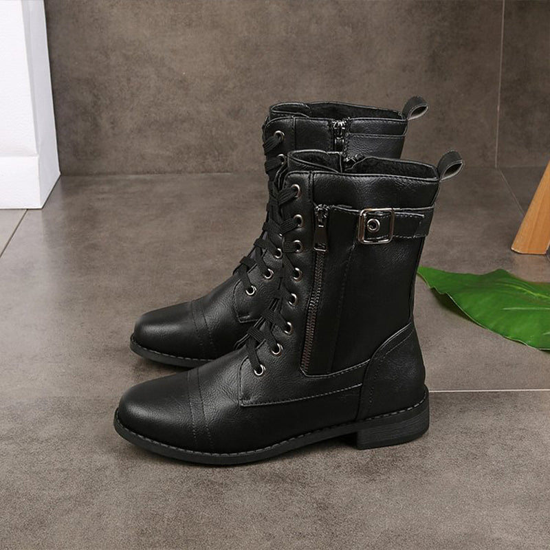 Luvrefashion | Emma Lace Up Combat Boots in Brown - image 7