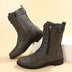 Emma | Lace-Up Women's Combat Boots - Gray
