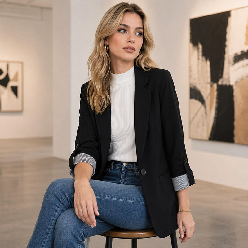 Versatile Soft Drape Cardigan Blazer – Office to Evening Elegance