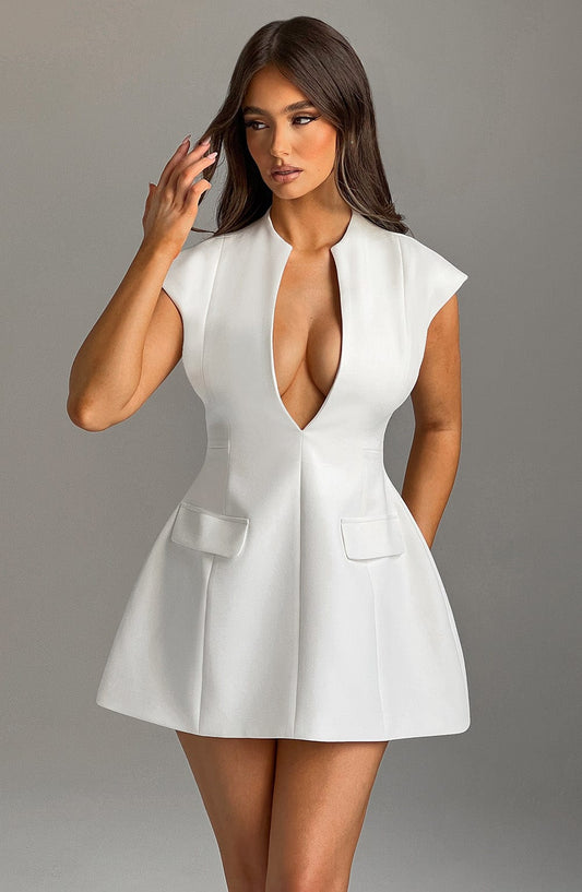 Ivory Suri Mini Dress in XS - front view