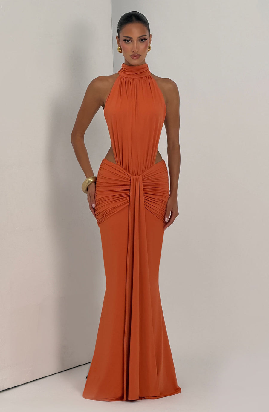 Chloe Burnt Orange Maxi Summer Dress