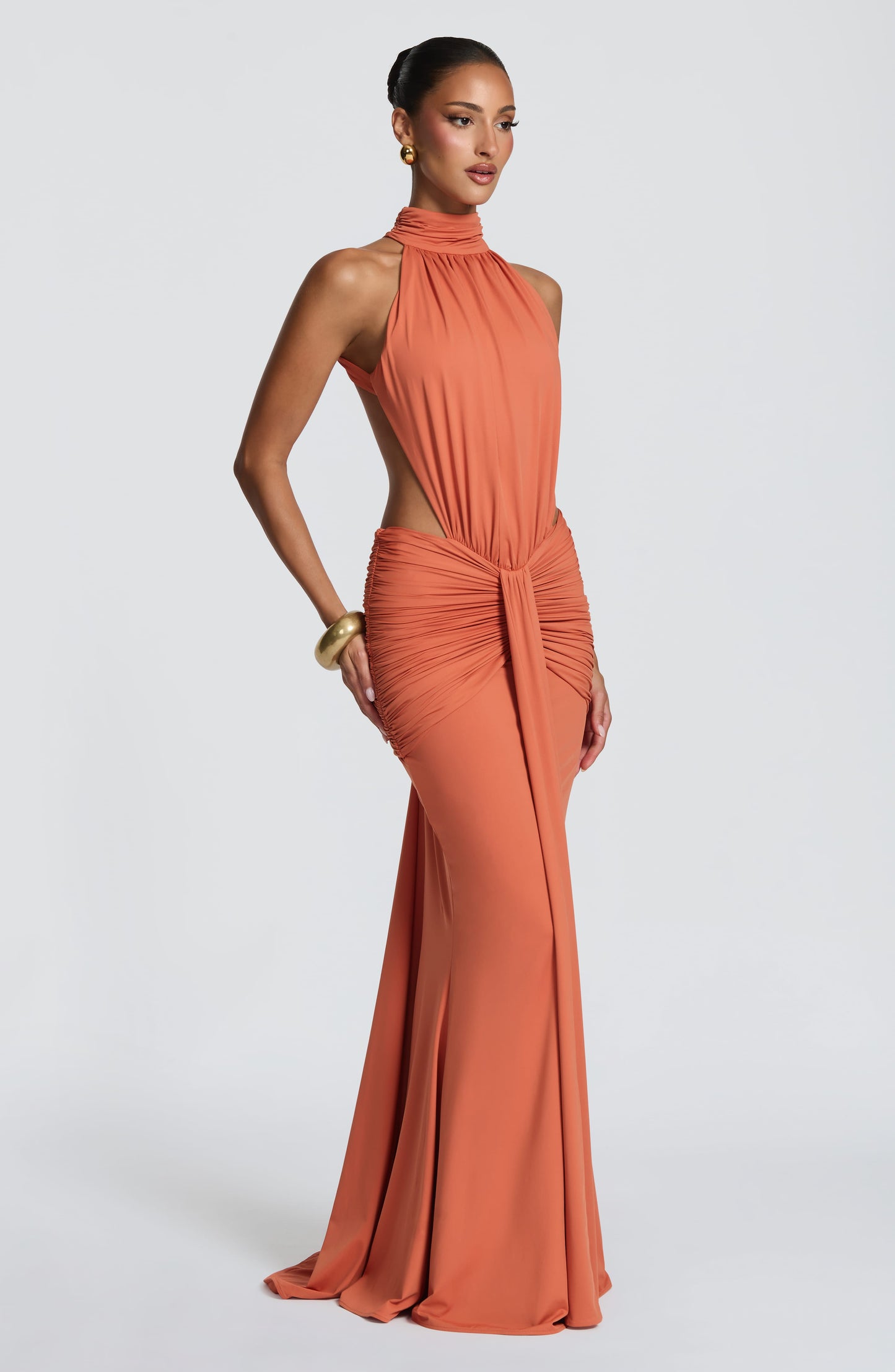 Chloe Burnt Orange Maxi Summer Dress