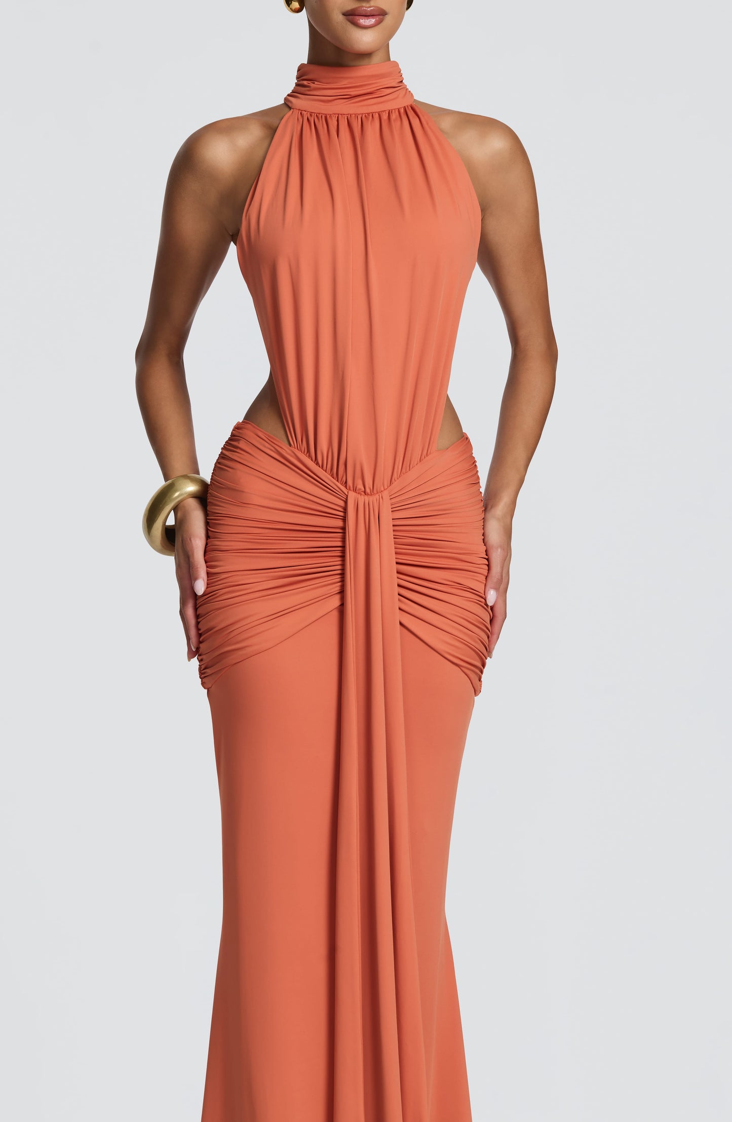 Chloe Burnt Orange Maxi Summer Dress