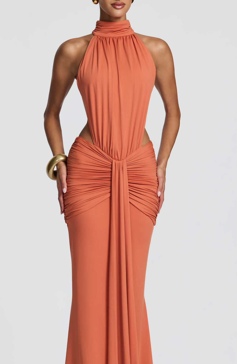 Chloe Burnt Orange Maxi Summer Dress