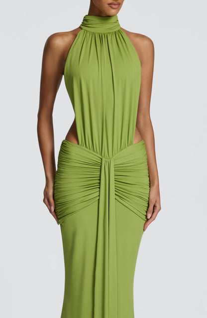 Sophia Olive Maxi Summer Dress