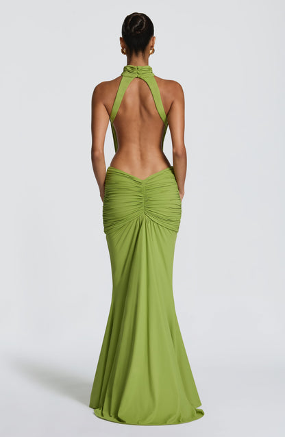 Sophia Olive Maxi Summer Dress