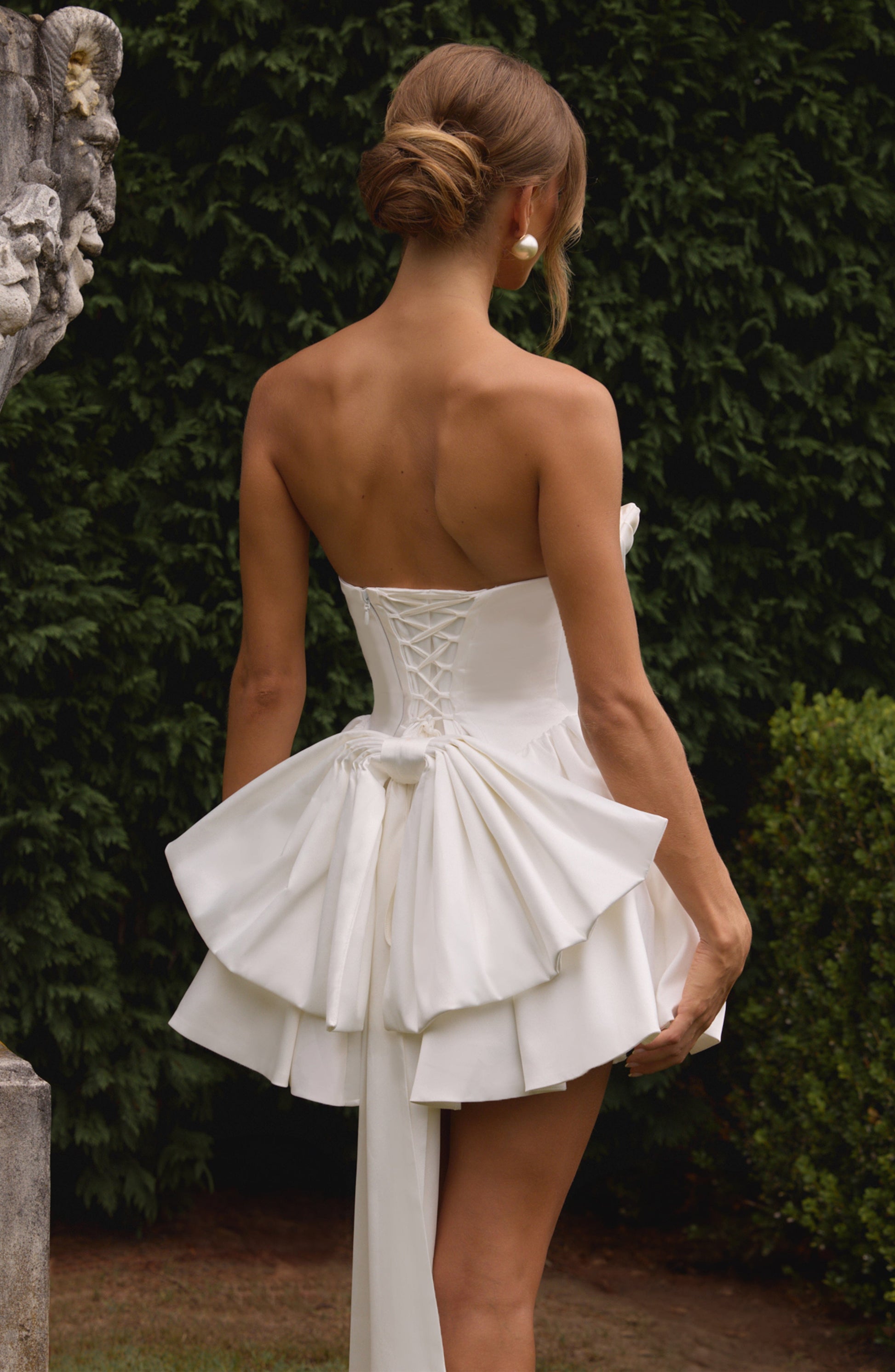 Ivory Trinity Mini Dress in XS - side view