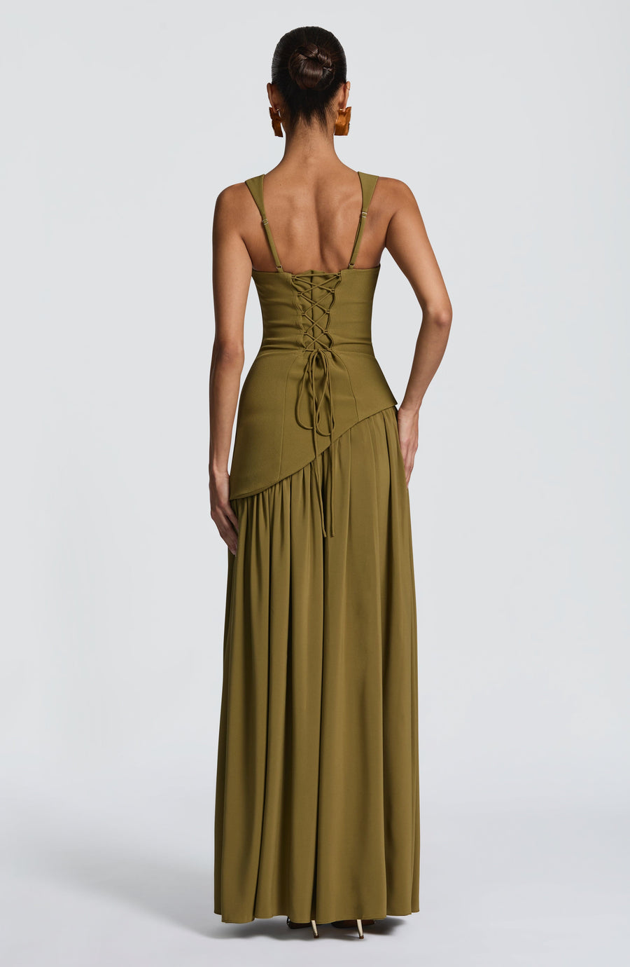 Sophia Maxi Summer Dress in Deep Olive