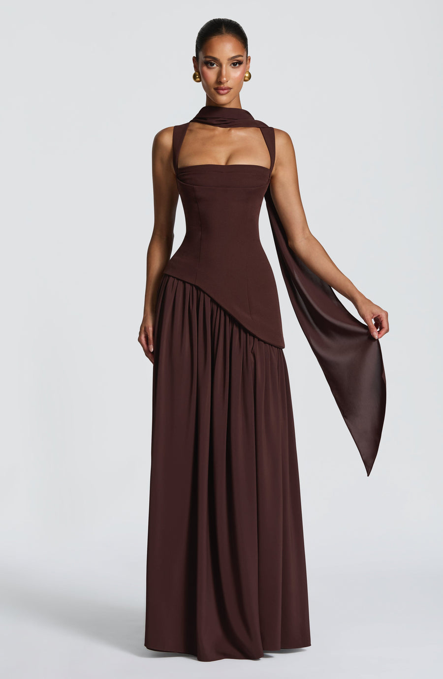 Samantha Plum Brown Maxi Summer Dress