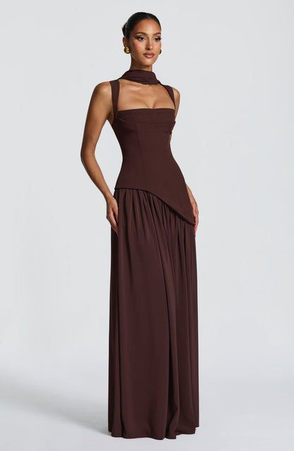 Samantha Plum Brown Maxi Summer Dress