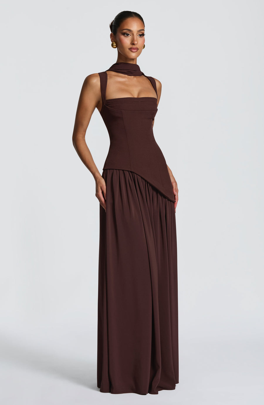Samantha Plum Brown Maxi Summer Dress