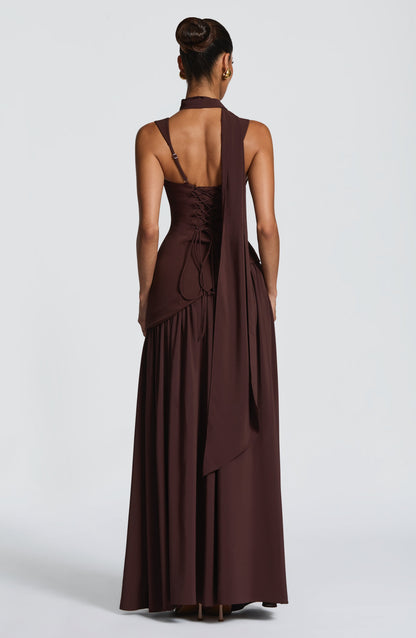 Samantha Plum Brown Maxi Summer Dress