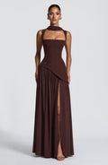 Samantha Plum Brown Maxi Summer Dress