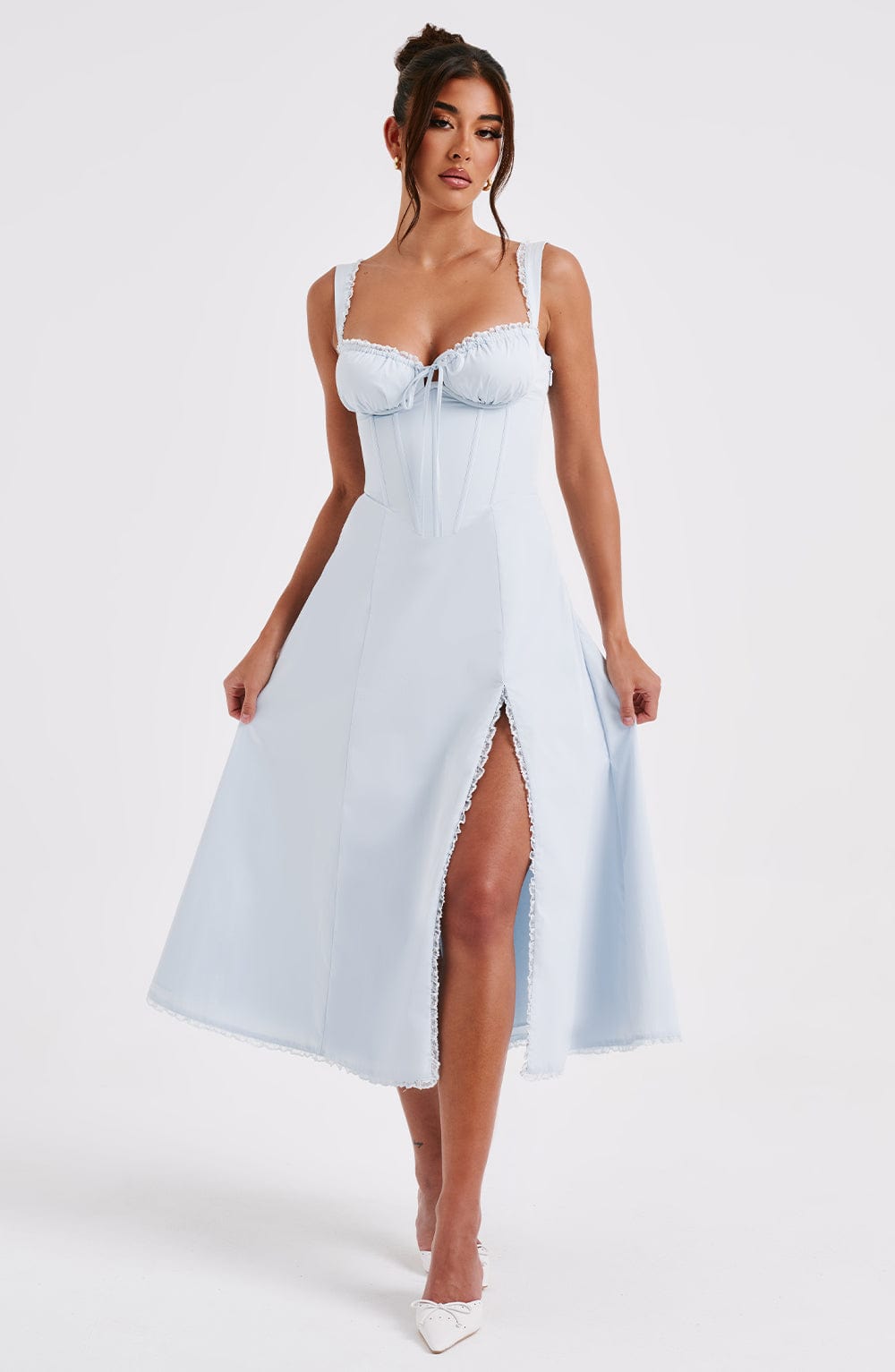 Chloe Blue Midi Sundress - Perfect for Summer Days