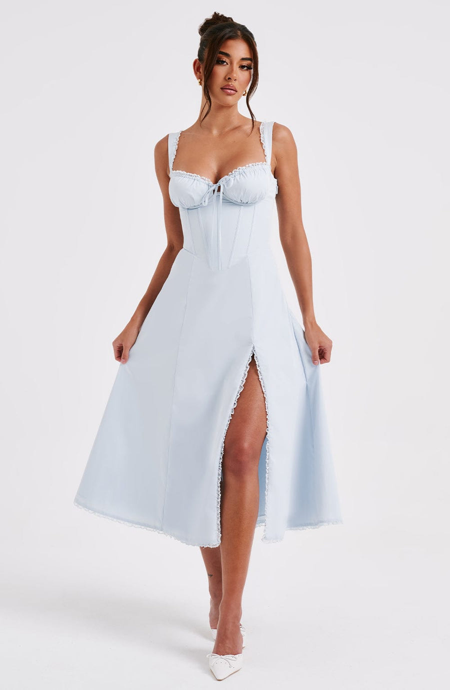 Chloe Blue Midi Sundress - Perfect for Summer Days