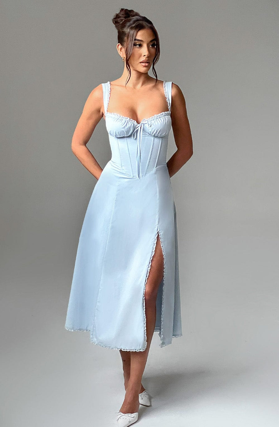 Chloe Blue Midi Sundress - Perfect for Summer Days
