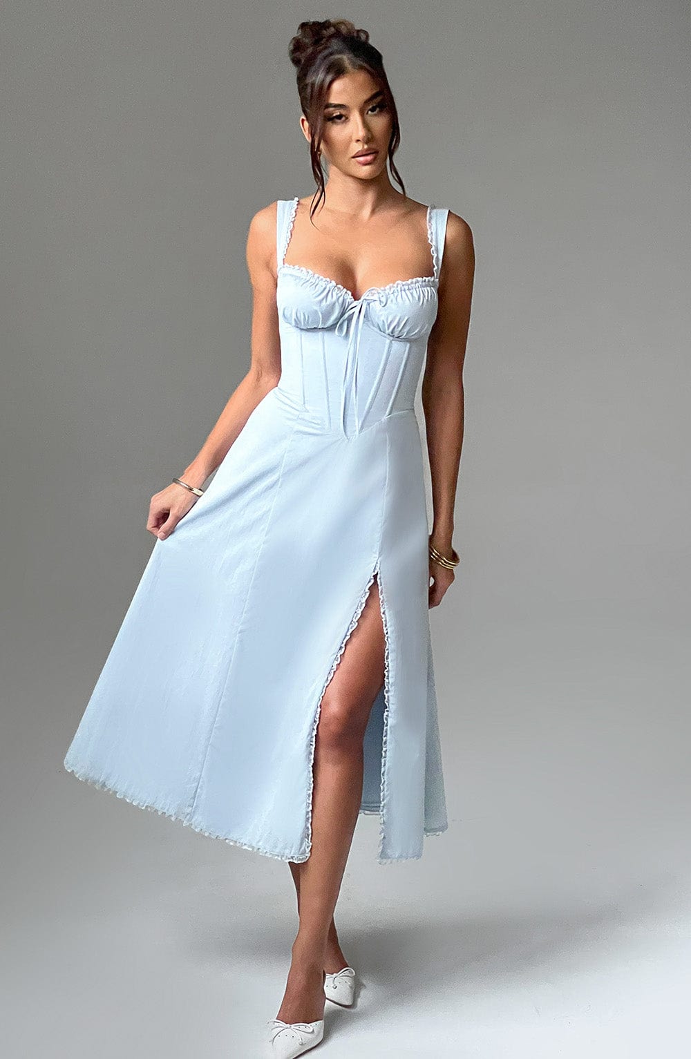 Chloe Blue Midi Sundress - Perfect for Summer Days