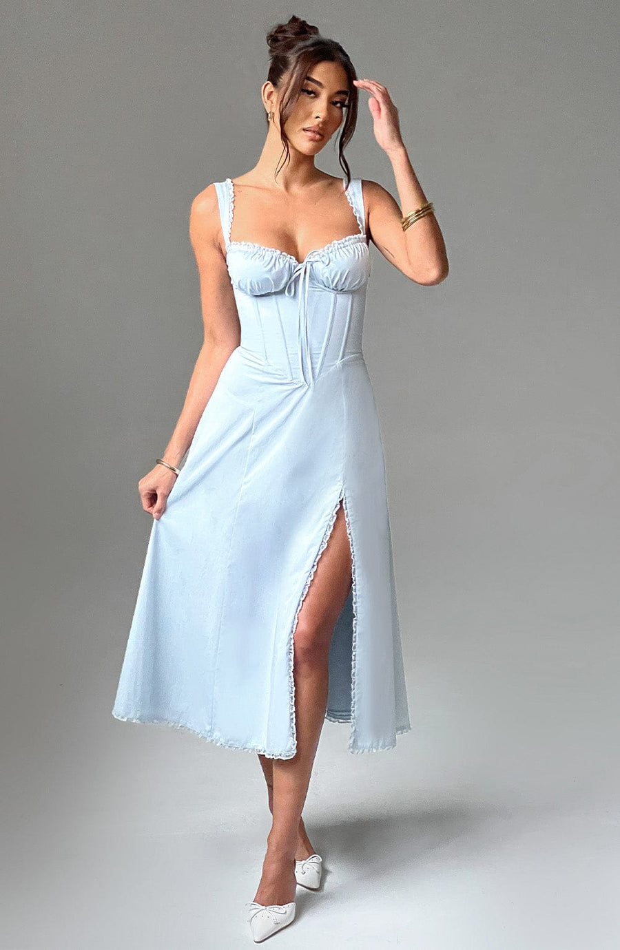 Chloe Blue Midi Sundress - Perfect for Summer Days